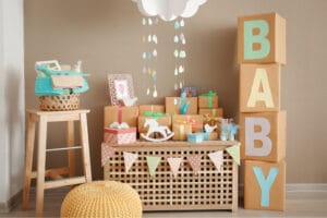 Baby shower party indoor setup