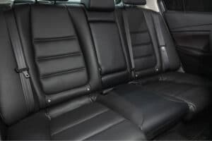 clean black leather seats