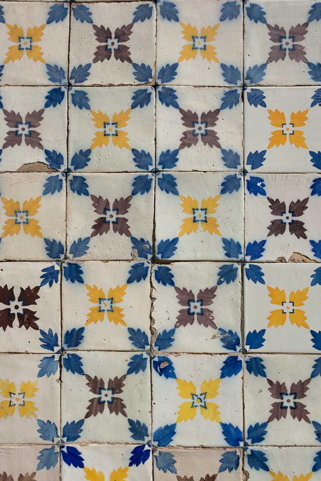 Colorful square ceramic tiles