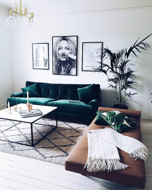 Living room soda elegant green color