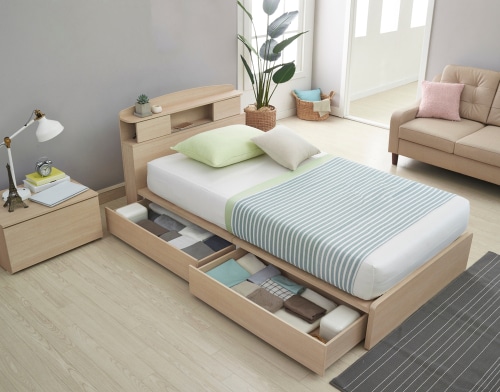 Functional space is a bedroom is important for storage.