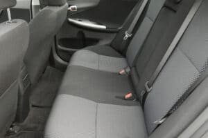 gray back seat cover and interior