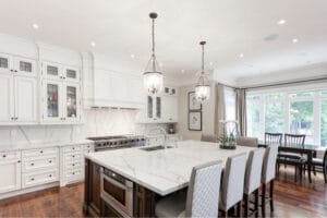 A white kitchen with minimalist interior