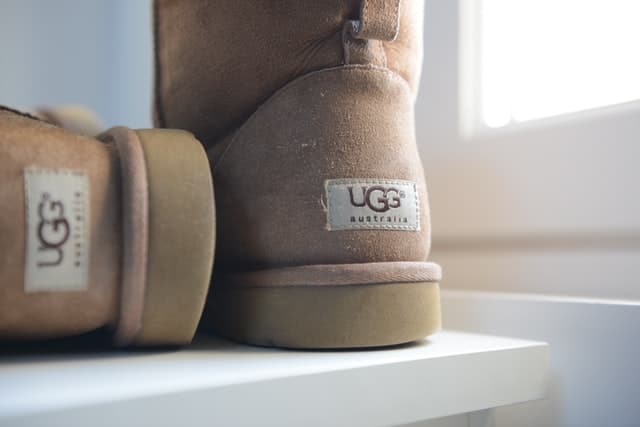 A pair of brown ugg boots.