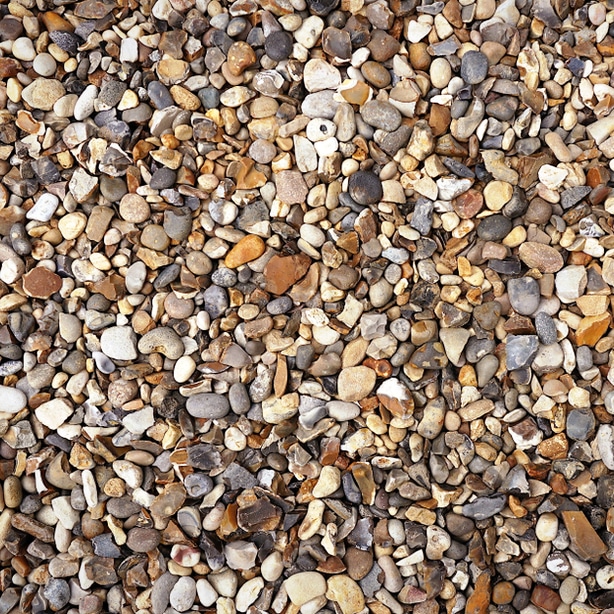 Pea gravel is a more inexpensive rock mulch