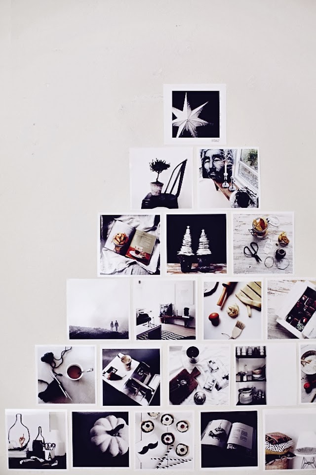 High contrast picture collage forming a christmas tree