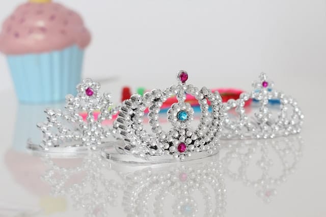 plastic princess crown hair clips for baby girls