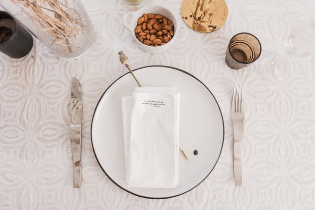 meal plate with a fun napkin