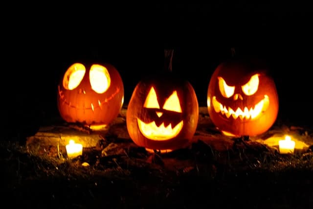 pumpkin heads Pumpkin heads with lighted candles inside