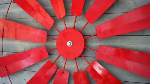 red windmill decor Red windmill wall decor piece