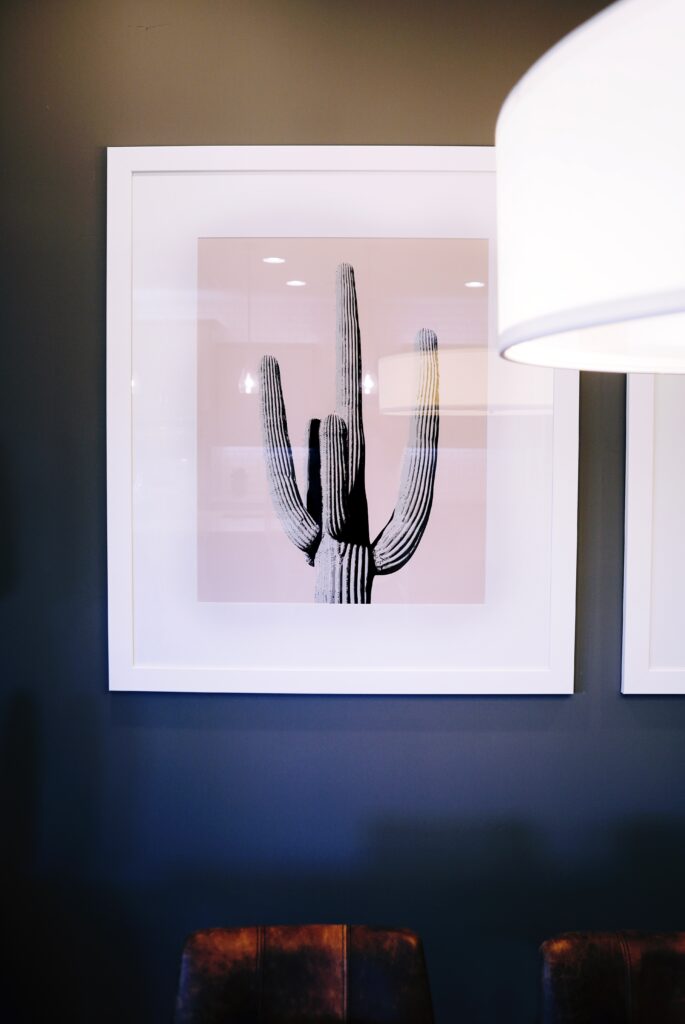 rose quartz photo background Subtle rose quartz in the background of a framed cactus photo