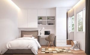 An example of a small bedroom