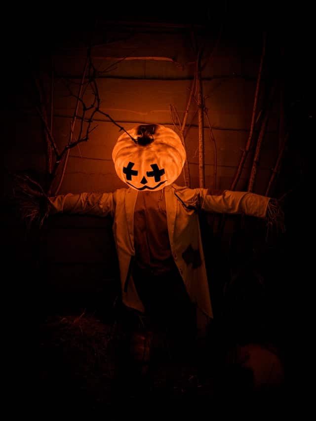 spooky pumpkin A spooky scarecrow with ta pumpkin head