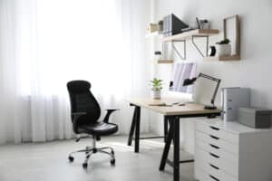minimalist office study corner