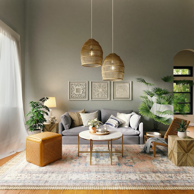 beautiful brown wooden design in living room