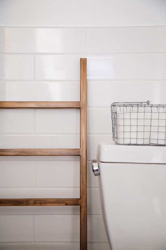 wooden ladder Wooden ladder for bathroom storage
